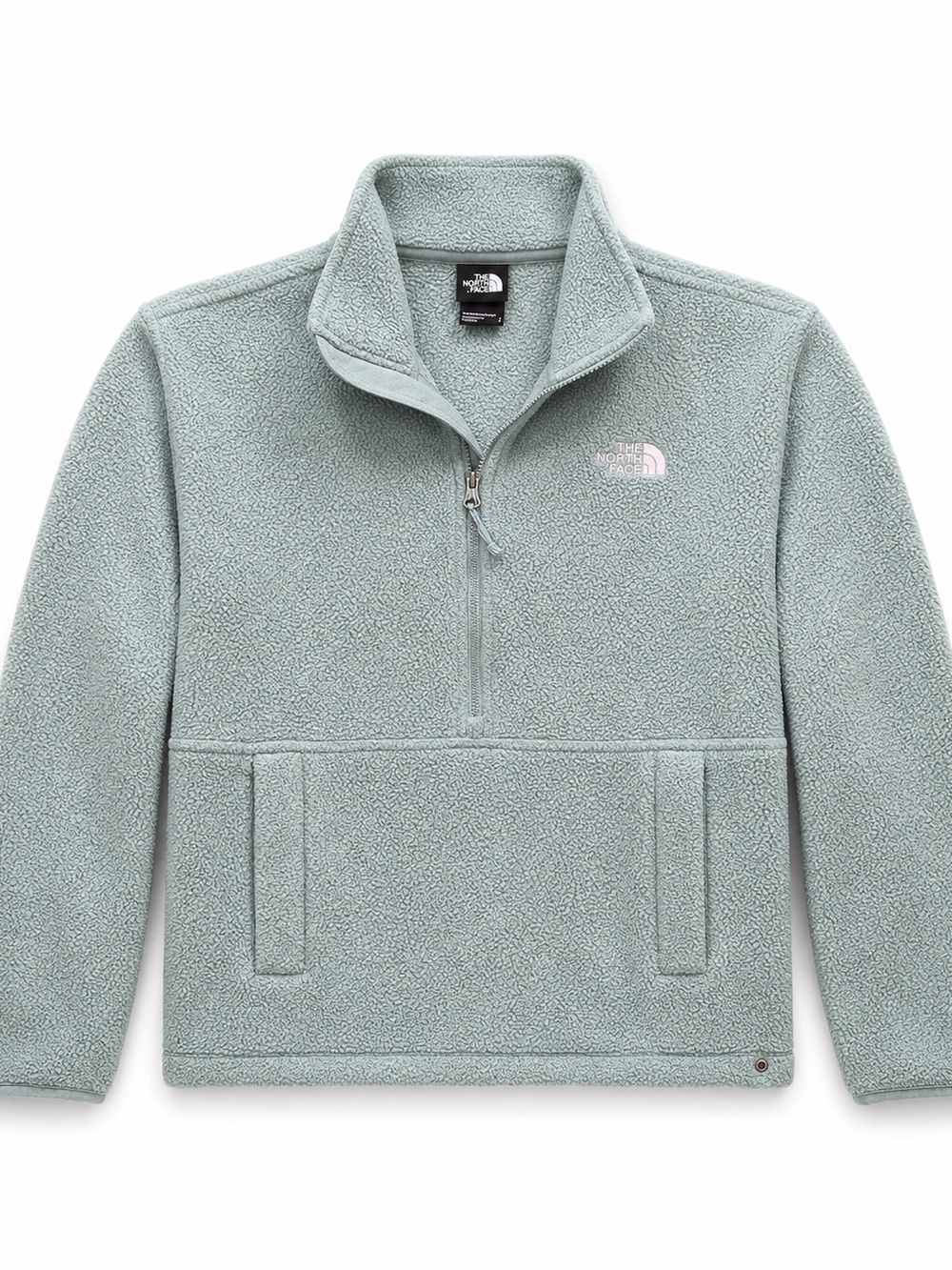 The North Face Mint Green Half-Zip Sherpa Pullover Sz S (22” ptp)